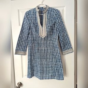 Tory Burch blue ikat dress size 2